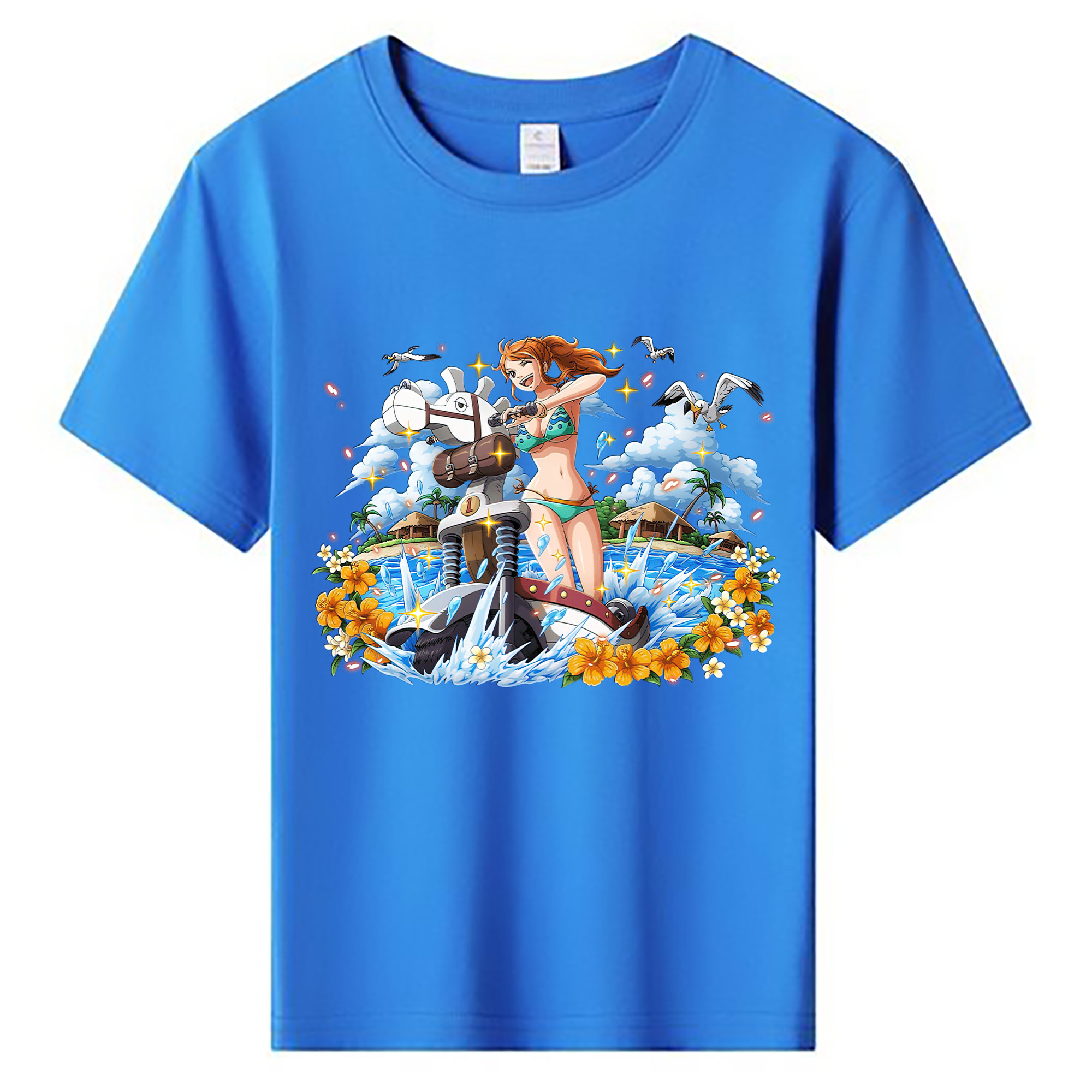 （画像用） ワンピース ナミ ONE PIECE Nami 綿100％キッズTシャツ（フロントプリント）